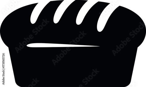 Simple loaf of bread silhouette for bakery advertising