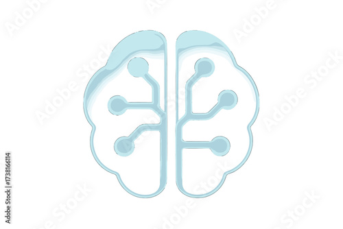 Stylized human brain with electronic circuits representing advanced cognitive processes