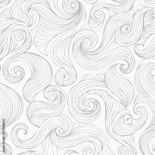 Seamless abstract pattern, tangle wavy hair background