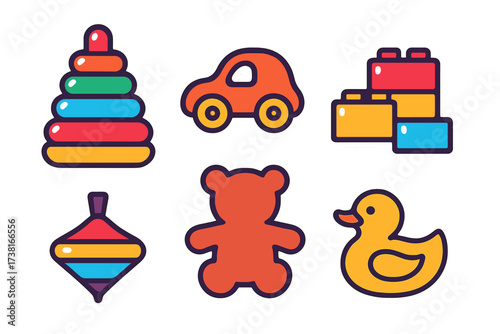 Colorful classic children's toys for early childhood development and play