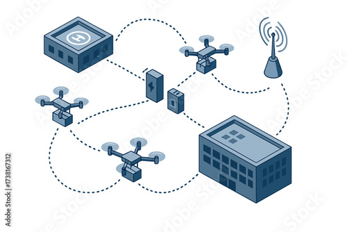Automated drone logistics network for package delivery between urban buildings