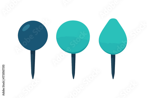Collection of colorful pushpins and map pins for location marking and navigation