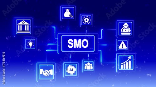 Wallpaper Mural S M O social media optimization digital marketing strategy icons network connection business Torontodigital.ca