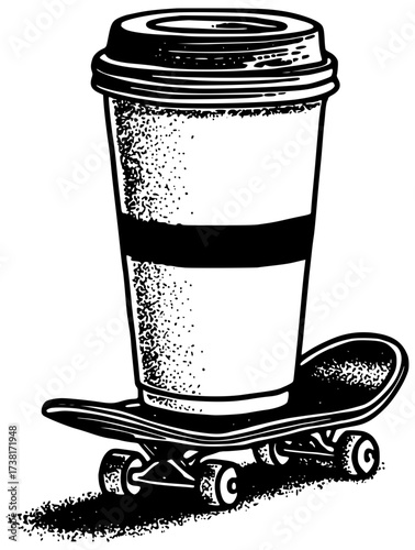 Coffee cup skateboard