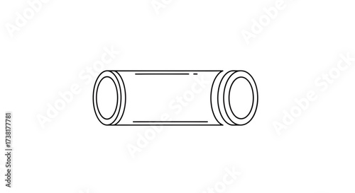 Clean minimalist vector illustration of a cylindrical shape offering neutral design application