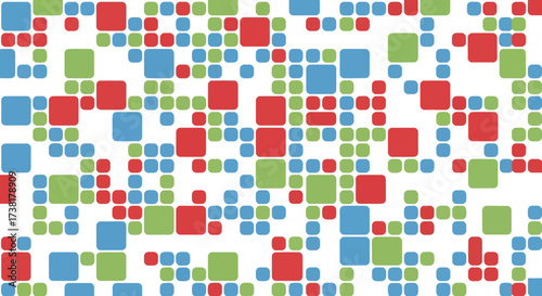 Dynamic pattern with interconnected squares, showcasing a vibrant and playful design element