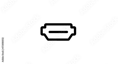 Micro USB connector outline on white backdrop, symbolizing data transmission and charging interface