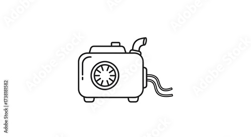 Stylized generator illustration showcasing clean energy production and power supply technology