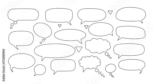 Variety of speech bubbles in a communication concept design, ready to fill conversations and dialogs