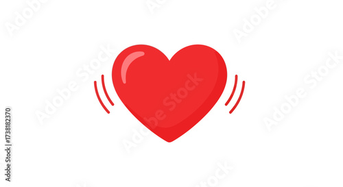 Vibrating affection a digitally designed red heart expressing lively emotion and pulse beating