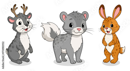 Whimsical woodland creatures: a delightful illustration of animated forest friends