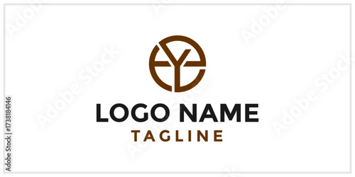 Unique logo design combining circle and YE or EY letter