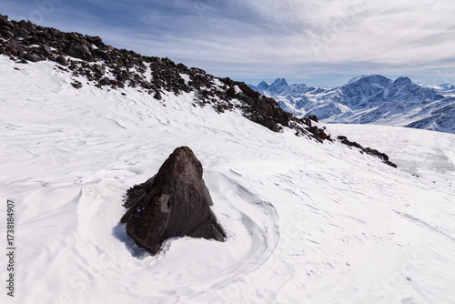 View on the mount Elbrus, the northern Caucasus mountains, Russia