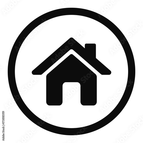 Simple home icon representing a website homepage on a transparent background.