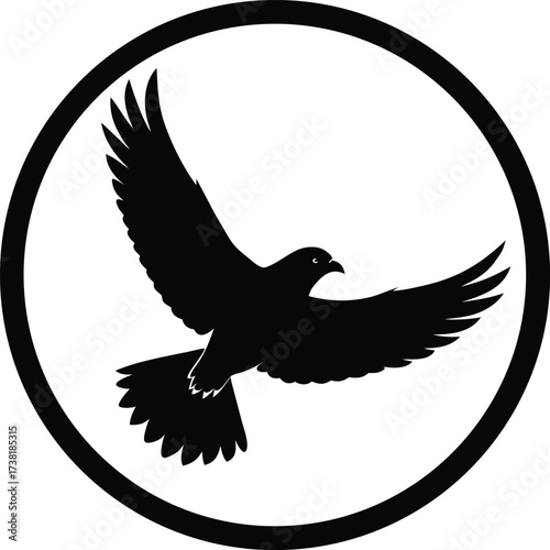 Majestic hawk in a bold circular emblem design