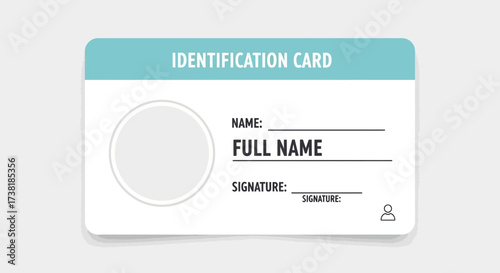 Minimalist identity verification card mock up template for corporate access design