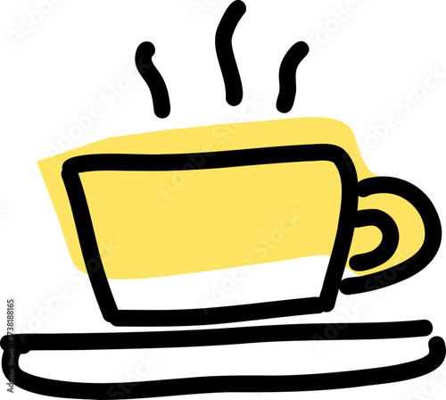 Simple coffee cup illustration suitable for web design, menus, and branding in hospitality or food-related content.