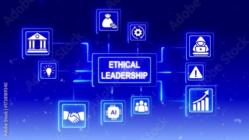 Wallpaper Mural Ethical Leadership Concept Network Icons Business Strategy Growth Innovation Trust Security Torontodigital.ca