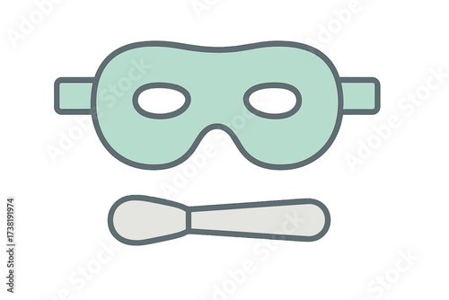 Beauty and relaxation routine featuring a sleeping mask and an applicator tool