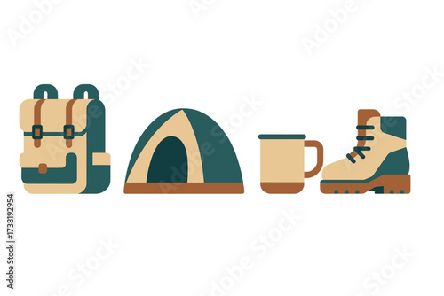 Essential camping gear and outdoor adventure equipment for wilderness exploration