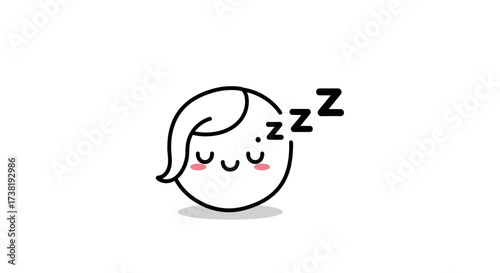 Cute Sleeping Kawaii Character with Zzz Symbols for Relaxation and Restfulness