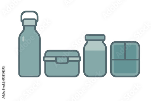 Reusable food and drink containers for sustainable eco-friendly lifestyle