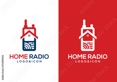 walkie talkie logo icon vector with house