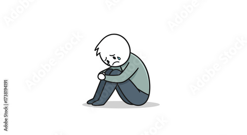 Expressive illustration depicting a figure in deep sorrow and emotional distress