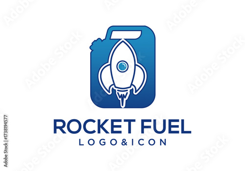 Jerry can logo icon vector with rocket