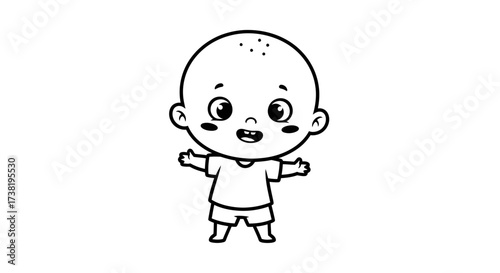 Adorable cartoon baby illustration, conveying innocence and playful child development concepts