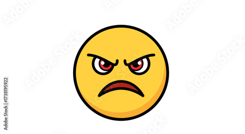 Anger unveiled cartoon emoticon reflecting fury and a disgruntled disposition perfectly for social