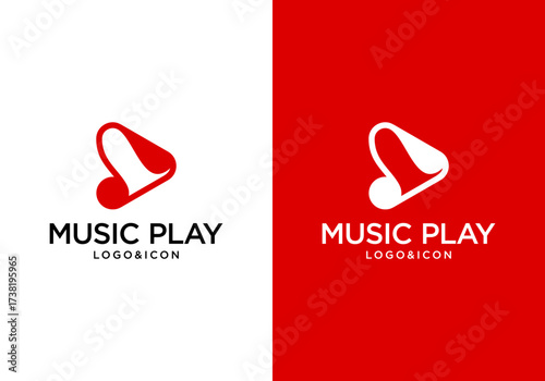play music logo with melody notes