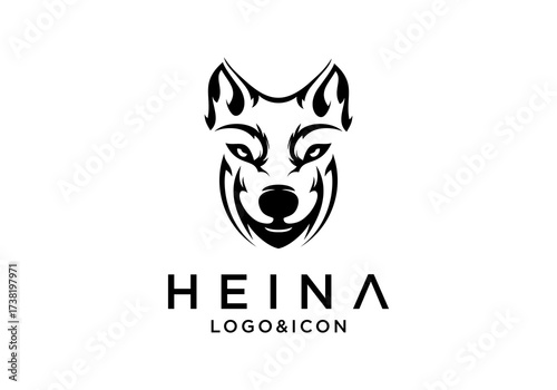 Abstract hyena head logo icon vector
