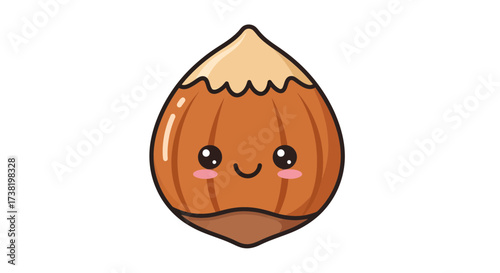 Charming hazelnut character with a playful expression evoking joy and lightheartedness