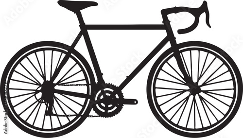PrintSilhouette of a modern road bicycle with thin tires and drop handlebars