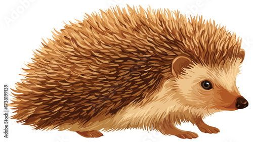 Adorable Cartoon Hedgehog with Brown Quills - Cute and Playful Animal Illustration