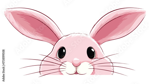 Enchanting Pink Bunny Illustration: Whimsical and Charming Bunny Artwork