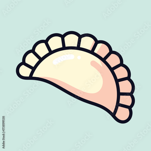 Cartoon Illustration of a Pierogi Dumpling