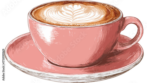 Elegant Latte Art Design Vector for Coffee Lovers