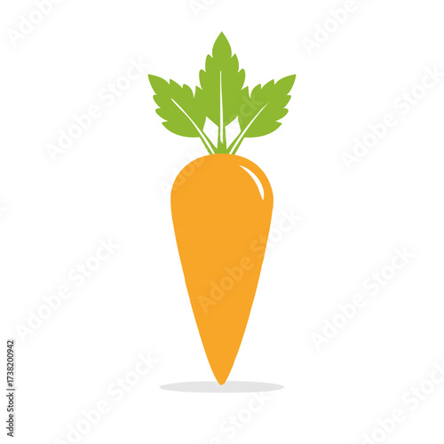 Vibrant orange carrot vegetable with green leafy tops, a healthy and nutritious food source for any diet