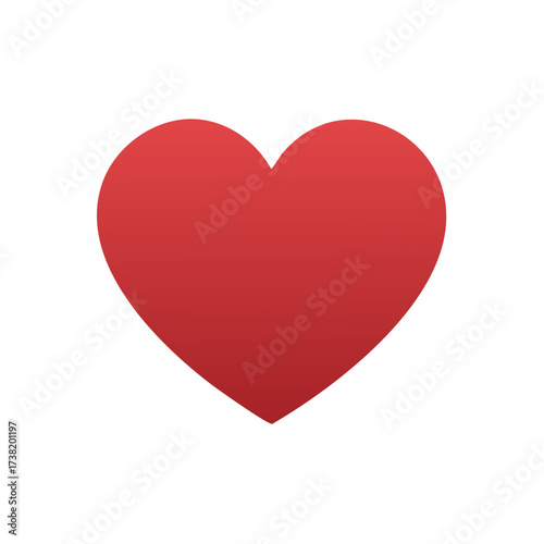 Simple red heart vector icon illustration symbol of love passion and health