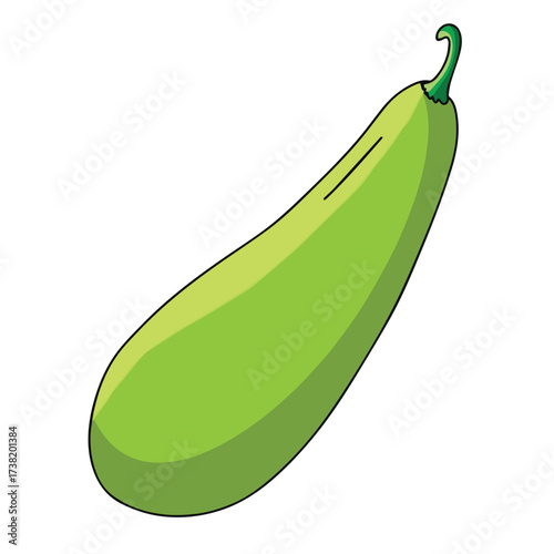 Cute cartoon hand drawn vector bottle gourd illustration.