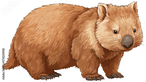 Relaxed Cartoon Wombat Standing Calmly - Professional Stock Photo