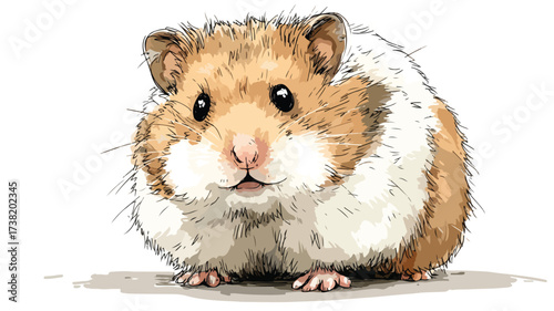 Cute Hamster on White Background - Adorable Pet Rodent Portrait