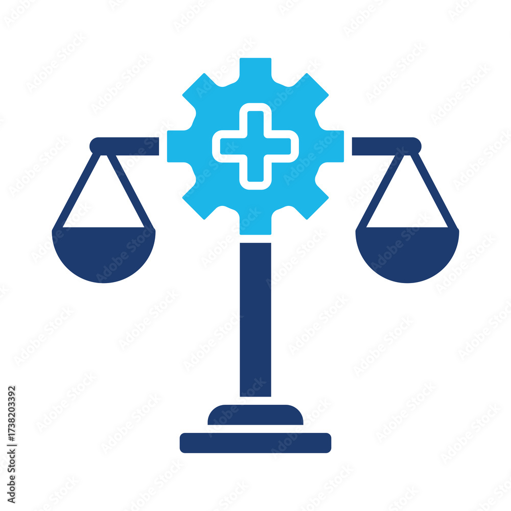 Fototapeta premium Medical Ethics Icon In Blue Monochrome Flat Design, Vector Illustration 