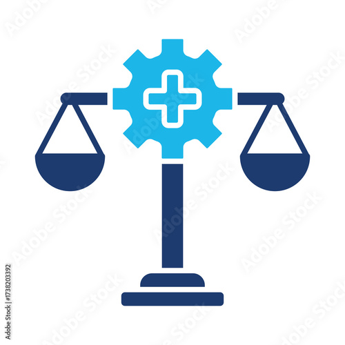 Medical Ethics Icon In Blue Monochrome Flat Design, Vector Illustration 