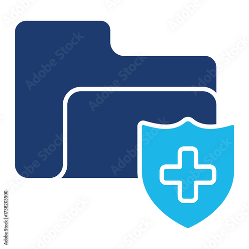 Clinical Data Icon In Blue Monochrome Flat Design, Vector Illustration 