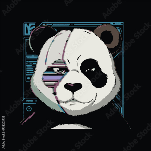 Streetwear panda illustration