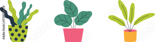 Bring the Outdoors In with These Playful Potted Plants for a Fresh, Lively Vibe in Any Space or Design Project with this Cute Botanical Collection