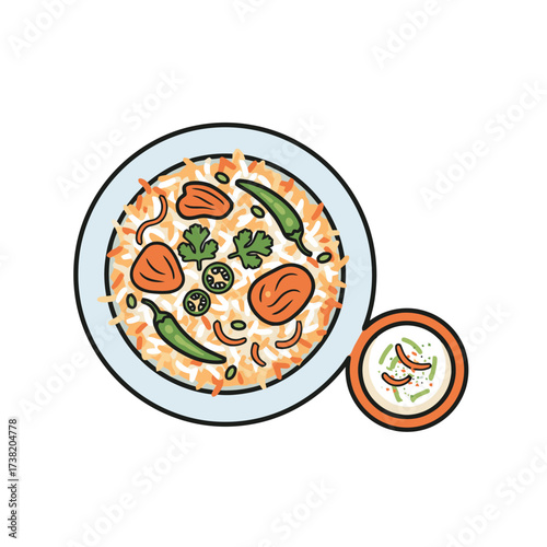 Delicious Biryani Rice Dish with Sauce